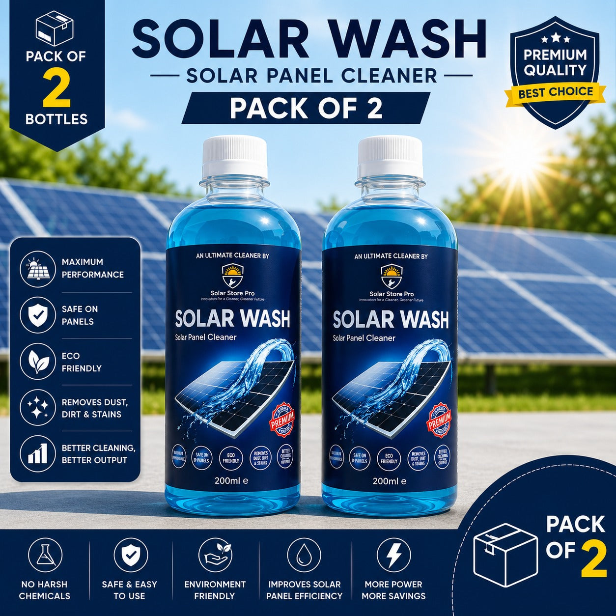 Solar Wash – Professional Solar Panel Cleaner (200ml) – Solar Store Pro